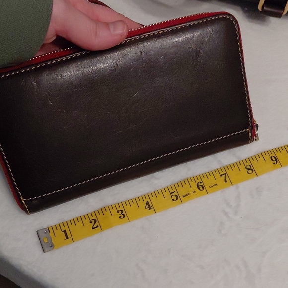 Dooney & Bourke Large Florentine Satchel With Wallet In Brown Tmoro - Picture 11 of 15